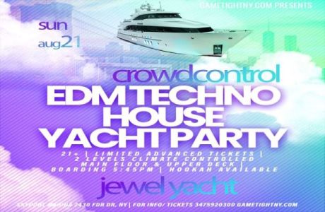 Sunset Sunday Edm Techno House NYC Crowd Control Jewel Yacht Party Cruise, New York, United States