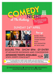 Comedy at The Railway Streatham : Russell Hicks, Charlie George, Dimitri Bakanov, Rick Kieswetter