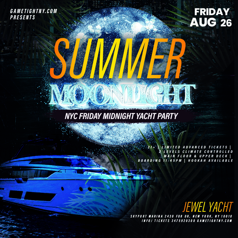 Summer Moonlight Jewel Yacht NYC Midnight Yacht Friday Party 2022, New York, United States