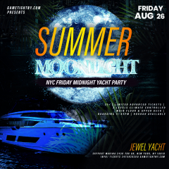 Summer Moonlight Jewel Yacht NYC Midnight Yacht Friday Party 2022