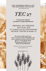 TEC Young Adult Retreat May 28th-30th
