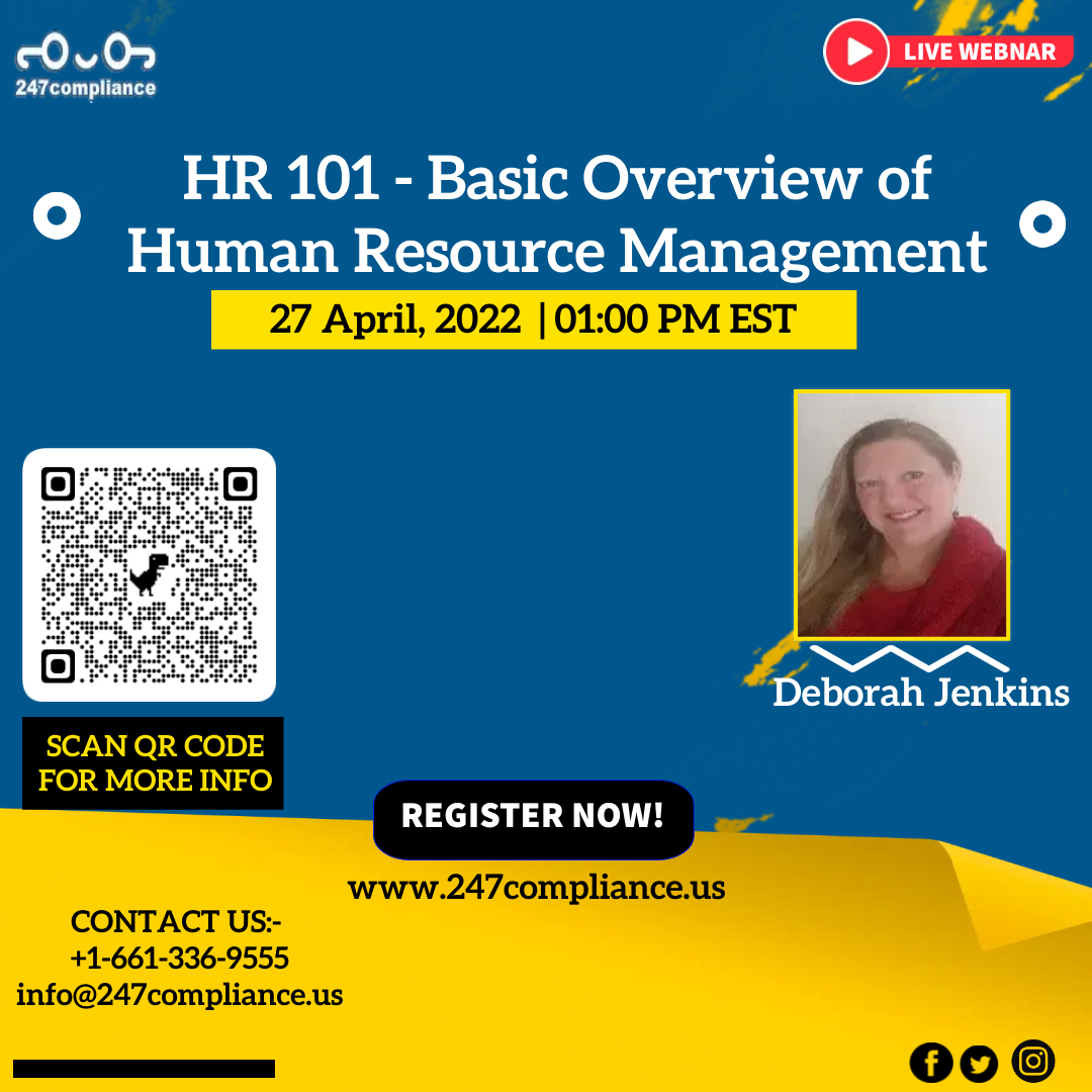HR 101 - Basic Overview of Human Resource Management, Online Event