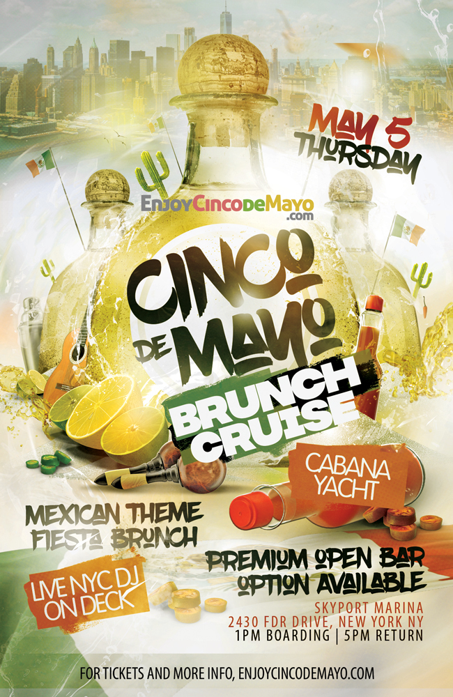 Cinco de Mayo Fiesta Brunch Cruise aboard the Cabana Yacht NYC - Thursday May 5, 2022, New York, United States