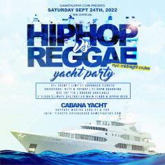 Hip Hop vs Reggae® NYC Saturday Midnight Cabana Yacht Cruise Skyport Marina