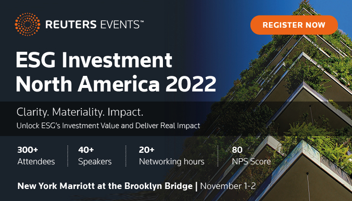 Reuters Events ESG Investment North America 2022, New York, United States