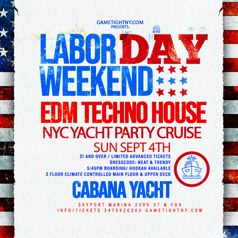 Sunset Sunday LDW Edm Techno House NYC Crowd Control Cabana Yacht Party, New York, United States