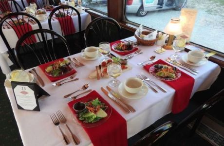 Stars and Stripes Dinner Train on the East Troy Railroad, East Troy, Wisconsin, United States