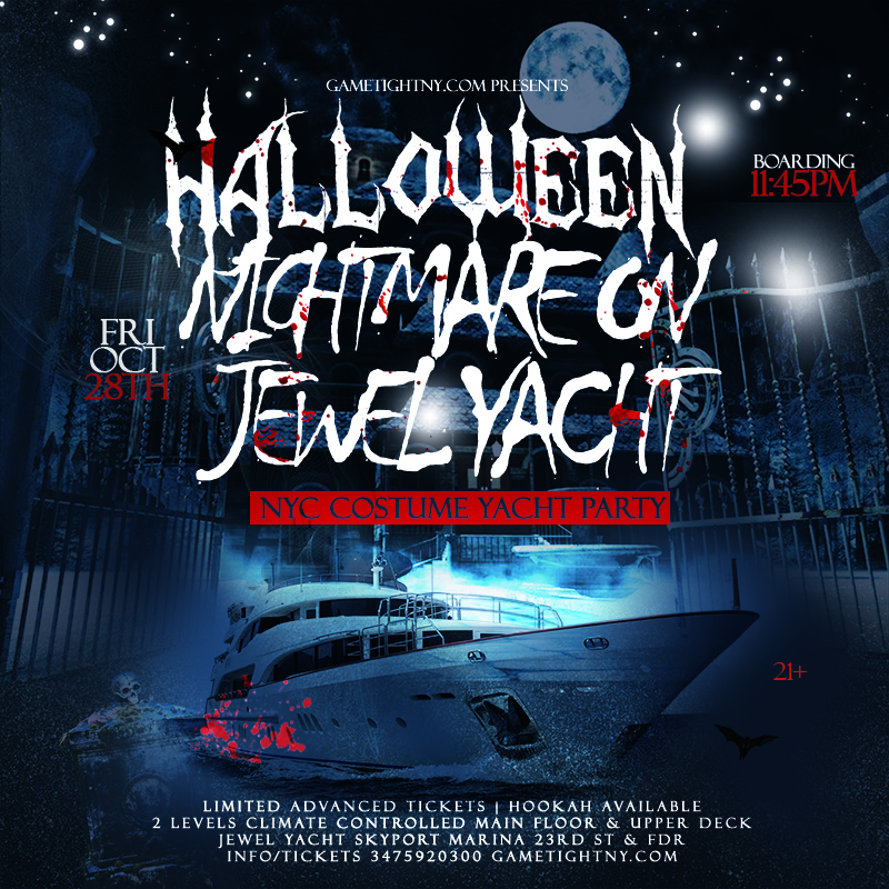 NYC Halloween Nightmare on Jewel Yacht Skyport Marina Costume Party 2022, New York, United States