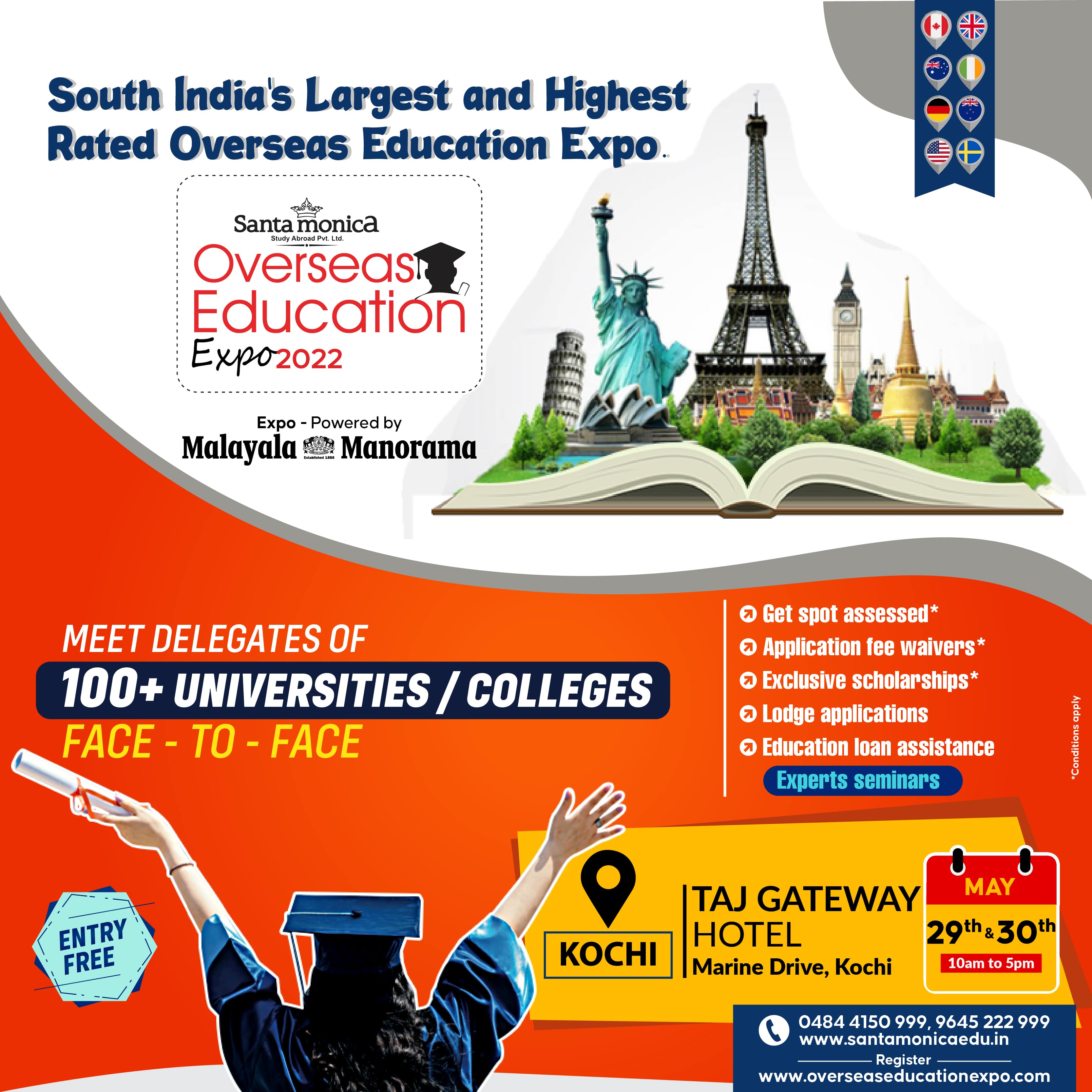 Overseas Education Expo 2022 Powered by Malayala Manorama  | Santamonica Study Abroad, Ernakulam, Kerala, India