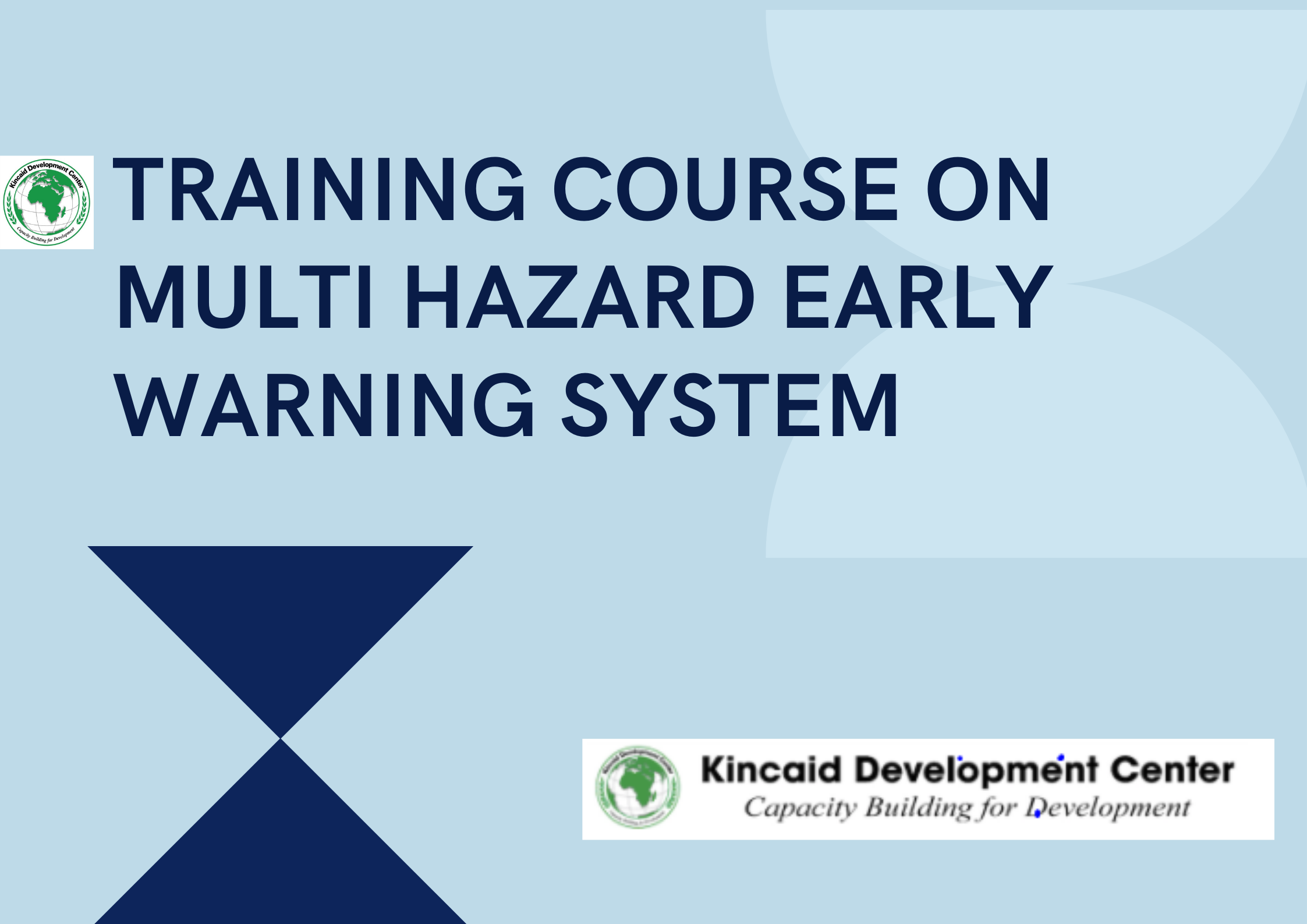 TRAINING COURSE ON MULTI HAZARD EARLY WARNING SYSTEM Training or