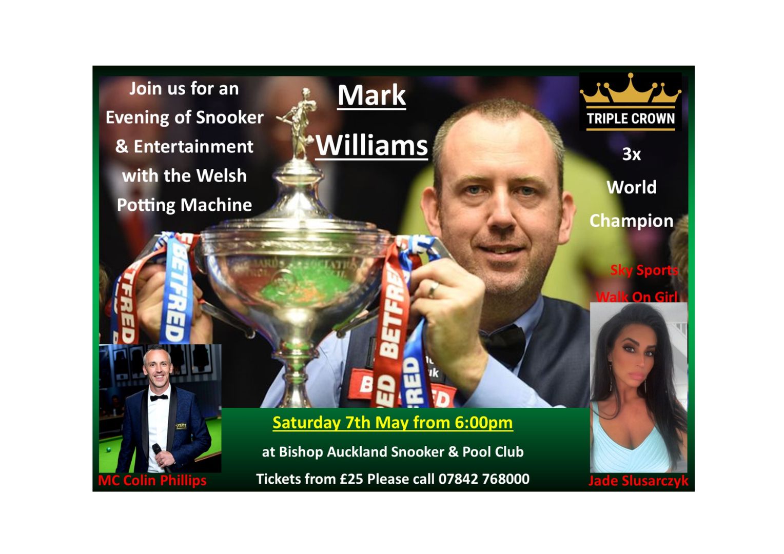 Mark Williams Snooker Exhibition, Durham, England, United Kingdom