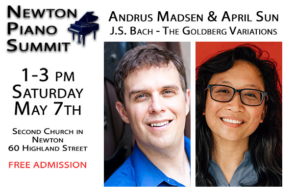 Newton Piano Summit Andrus Madsen and April Sun - J.S.Bach - The Goldberg Variations, Newton, Massachusetts, United States