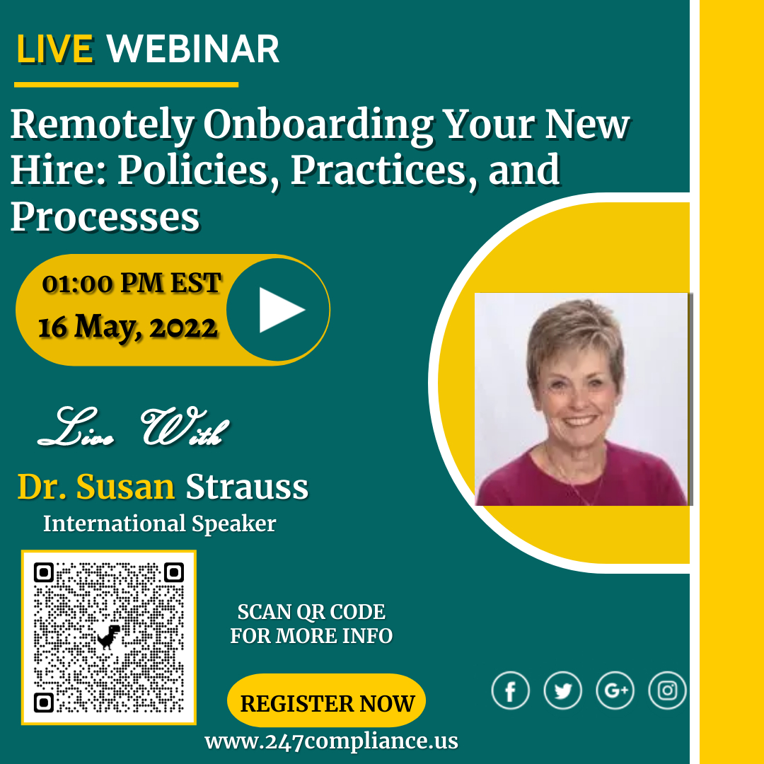 Remotely Onboarding Your New Hire: Policies, Practices, and Processes, Online Event