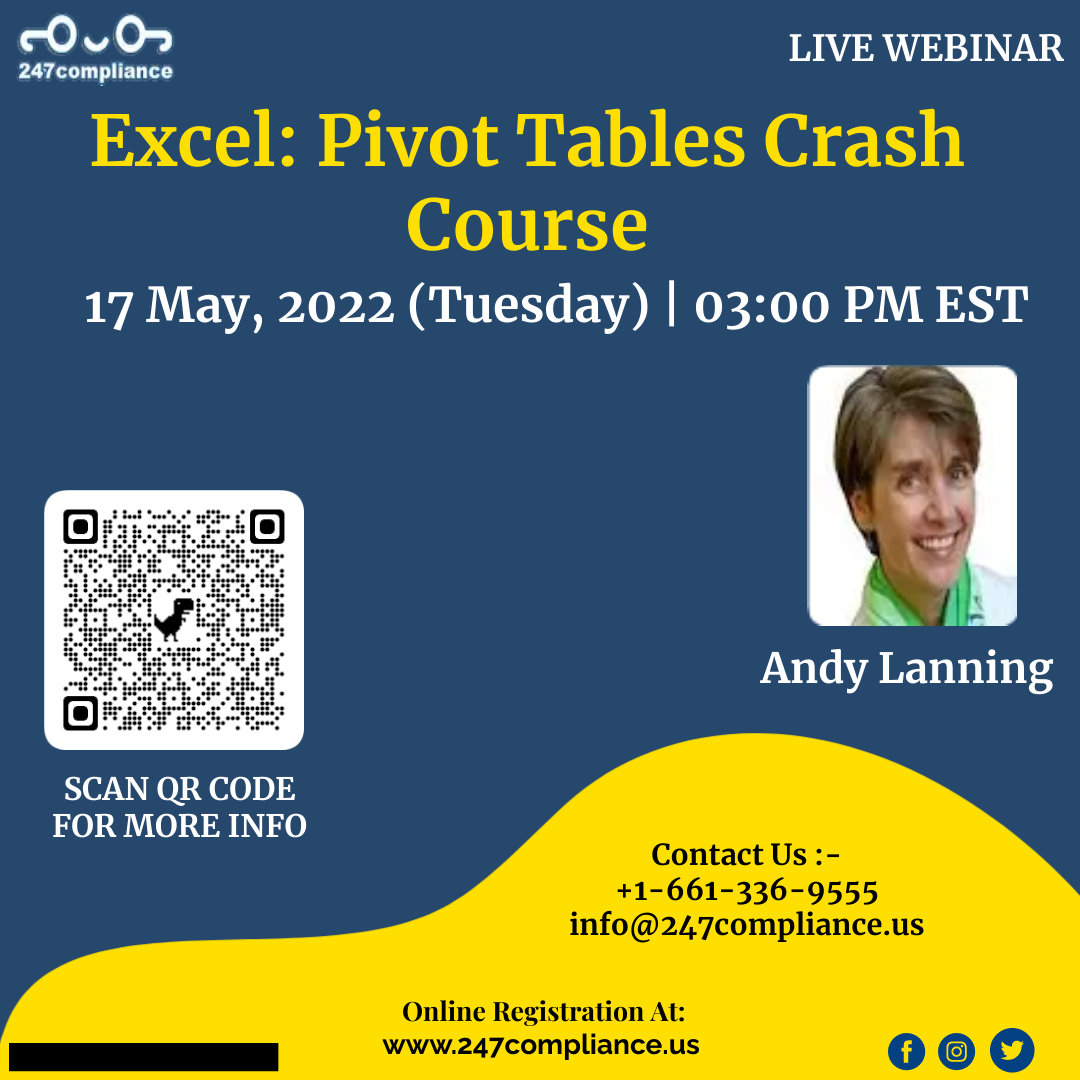 Excel: Pivot Tables Crash Course, Online Event
