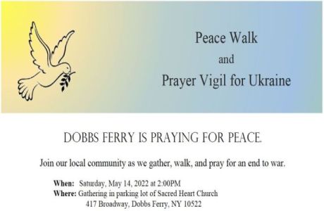 Peace Walk and Prayer Vigil for Ukraine, Dobbs Ferry, New York, United States