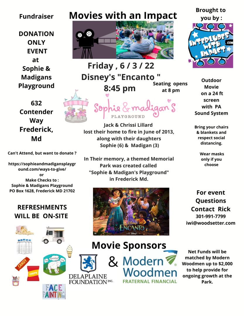 Movies with an Impact : Sophies and Madigan's Playground, Frederick, Maryland, United States