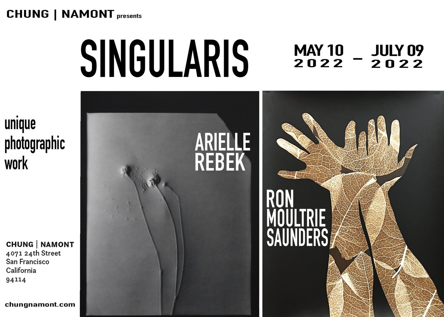 SINGULARIS - Exhibition of Unique Photographic Works at CHUNG | NAMONT art gallery in Noe Valley, San Francisco, California, United States