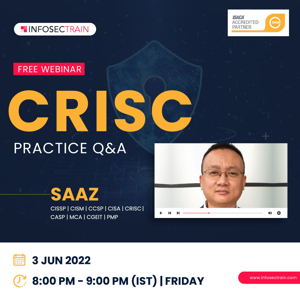 Free webinar on CRISC Practice Q&A with Saaz Rai, Online Event