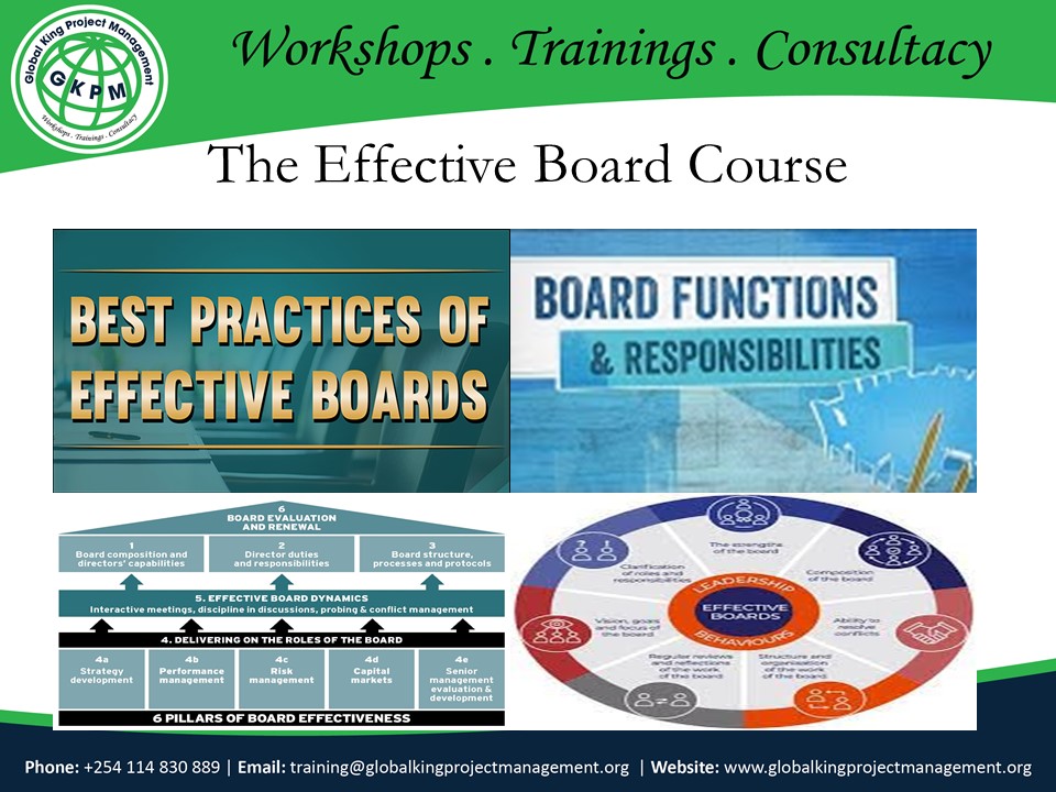 The Effective Board Course Training or Development Class
