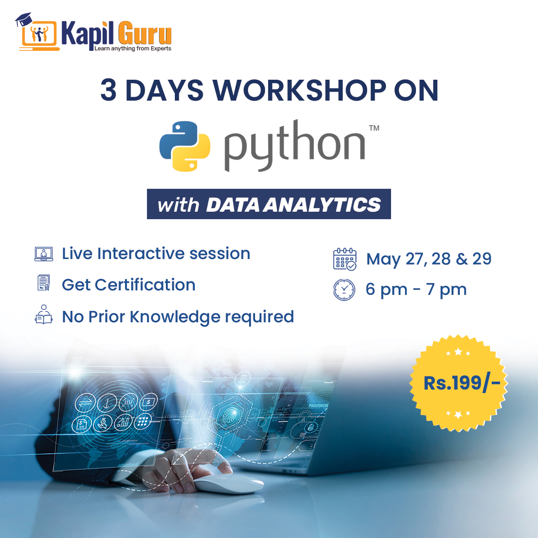 3 DAYS WORKSHOP ON PYTHON WITH DATA ANALYTICS, Online Event