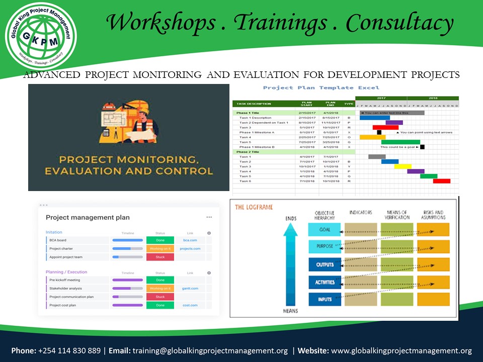 ADVANCED PROJECT MONITORING AND EVALUATION FOR DEVELOPMENT PROJECTS, Nairobi, Nairobi County,Nairobi,Kenya