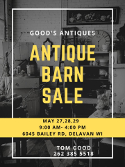 Antique barn sale- memorial day weekend
