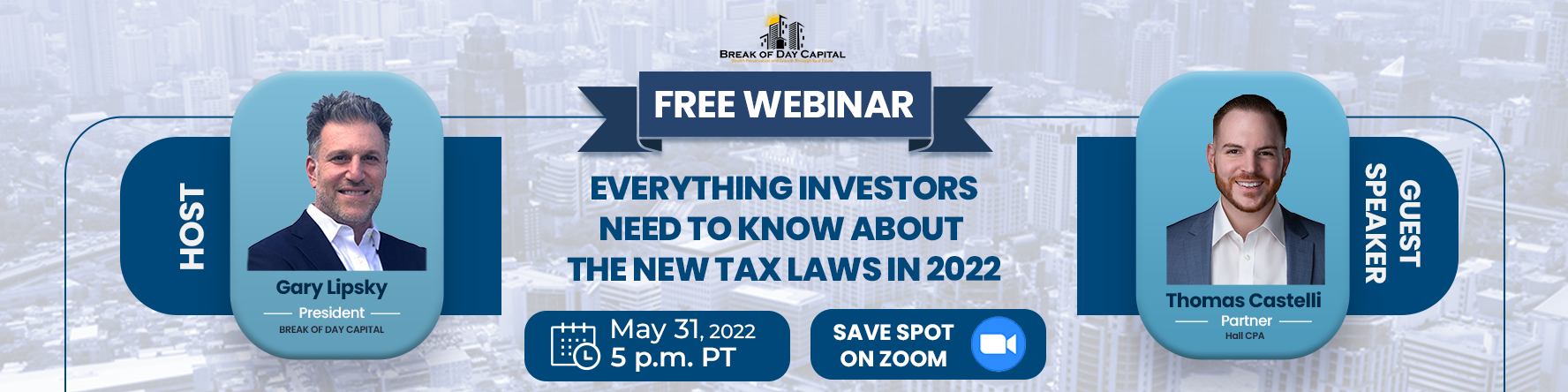 Everything Investors Need to Know About the New Tax Laws in 2022, Online Event