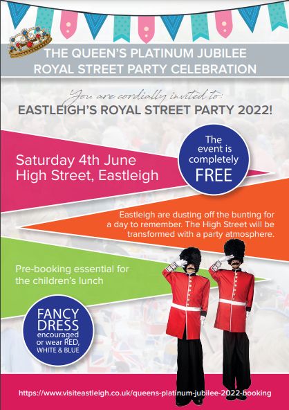 Queen's Platinum Jubilee Street Party and Free Children's Lunch - Eastleigh High Street, Hampshire, England, United Kingdom