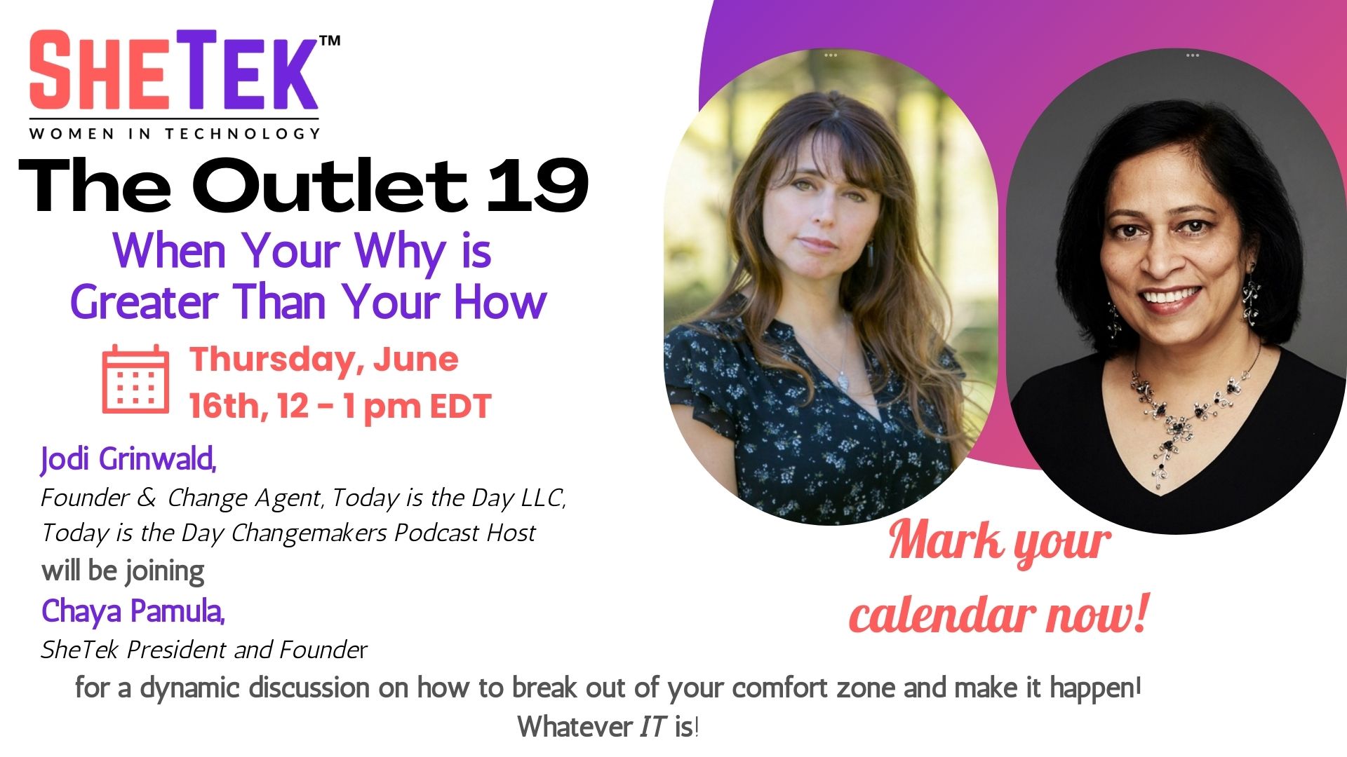The outlet 19: when your why is greater than your how, Online Event