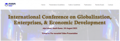 Jeju Island International Conference on Globalization, Enterprises, and Economic Development (ICGEED) Scopus indexed
