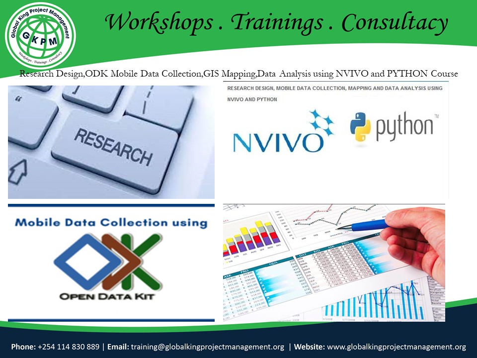 Research Design,ODK Mobile Data Collection,GIS Mapping,Data Analysis using NVIVO and PYTHON Course, Nairobi, Nairobi County,Nairobi,Kenya