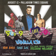 I Love the 90's Tour with Vanilla Ice, Tone Loc, Rob Base, and C+C Music Factory in NYC August 12th