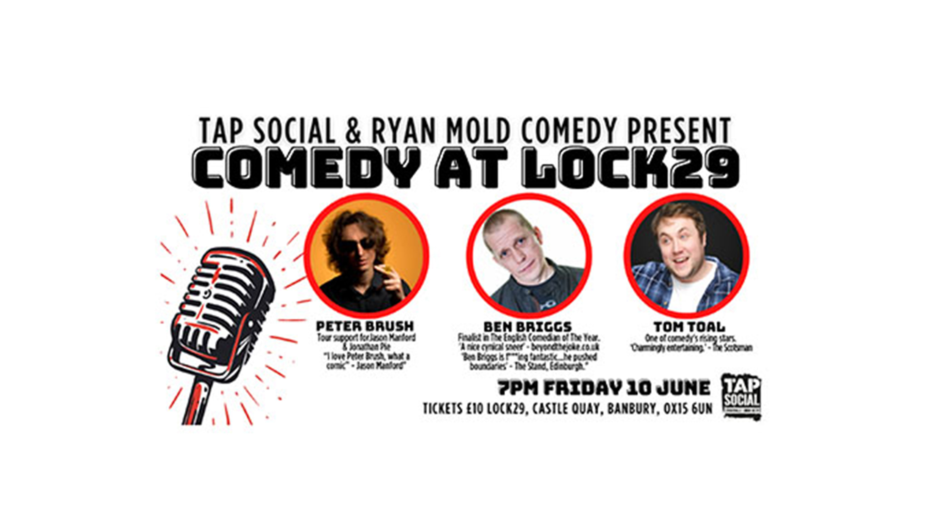 Tap Social and Ryan Mold Present Comedy at Lock29, Banbury, England, United Kingdom