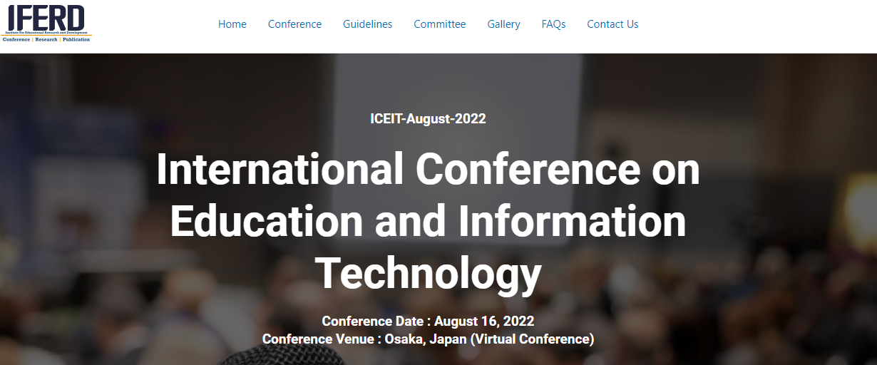 SCOPUS International Conference on Education and Information Technology (ICEIT), Online Event