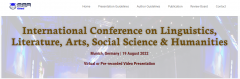 [ICLLASH Virtual] International Conference on Linguistics, Literature, Arts, Social Science & Humanities
