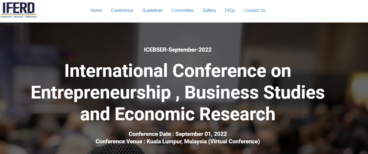 [Virtual] International Conference on Entrepreneurship , Business Studies and Economic Research, Online Event