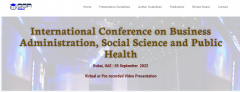 2022 The International Conference on Business Administration, Social Science and Public Health (ICBASPH 2022)