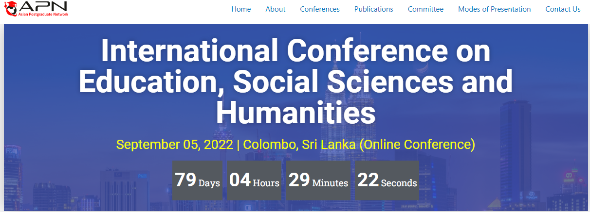 Online International Conference on Education, Social Sciences and Humanities (ICESH 2022), Online Event