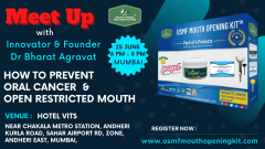 Meet Innovator & Founder Dr Bharat Agravat of the OSMF Mouth Opening treatment DIY Kit How to prevent Oral Cancer @ home at Mumbai