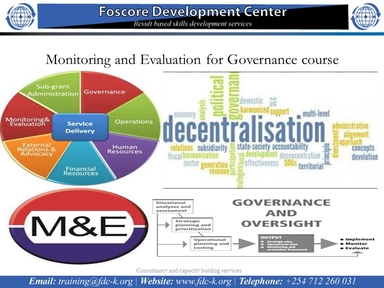 Monitoring and Evaluation for Governance course, Nairobi, Nairobi County,Nairobi,Kenya