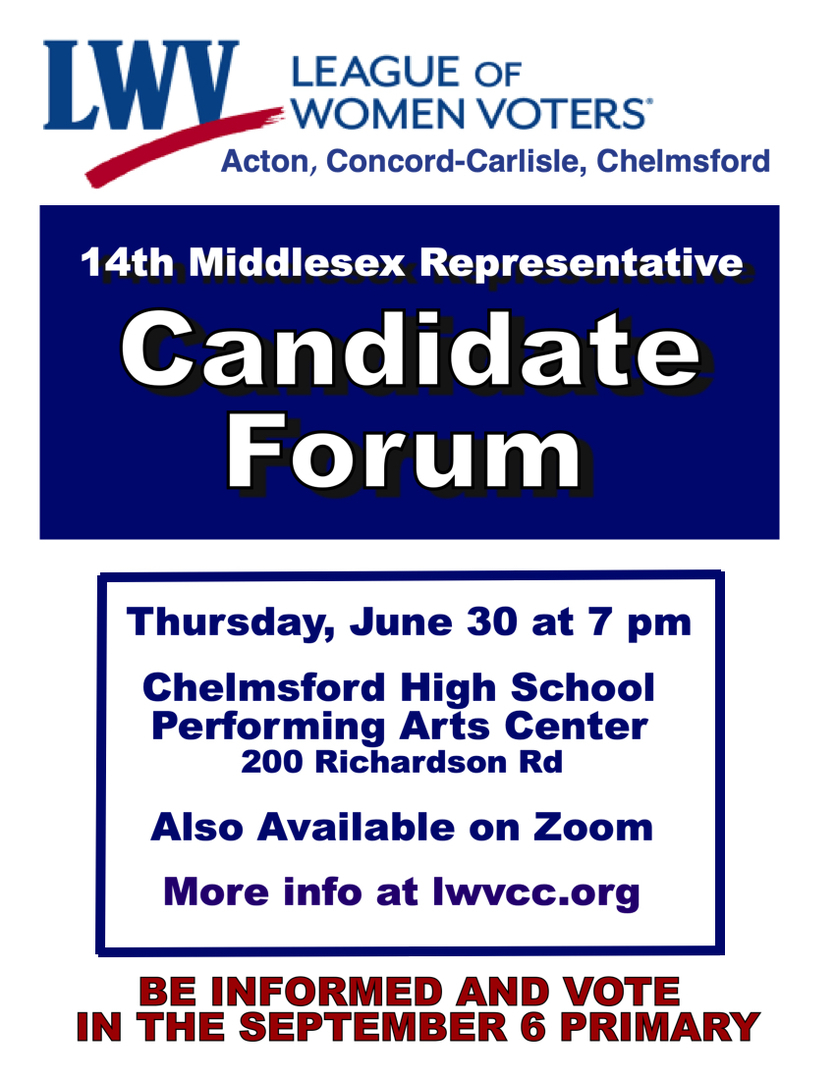 Candidate Forum for 14th Middlesex State Representative, Chelmsford, Massachusetts, United States