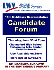 Candidate Forum for 14th Middlesex State Representative