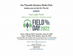 ARRL Field Day with Titusville Amateur Radio Club K4KSC