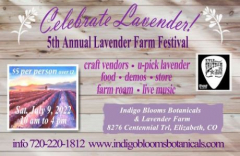 5th Annual Indigo Blooms Botanicals Lavender Festival - July 9, 2022