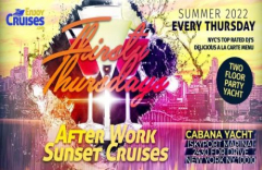 Thirsty Thursdays After Work Sunset Cruises aboard the Cabana Yacht NYC - Summer Thursdays 2022