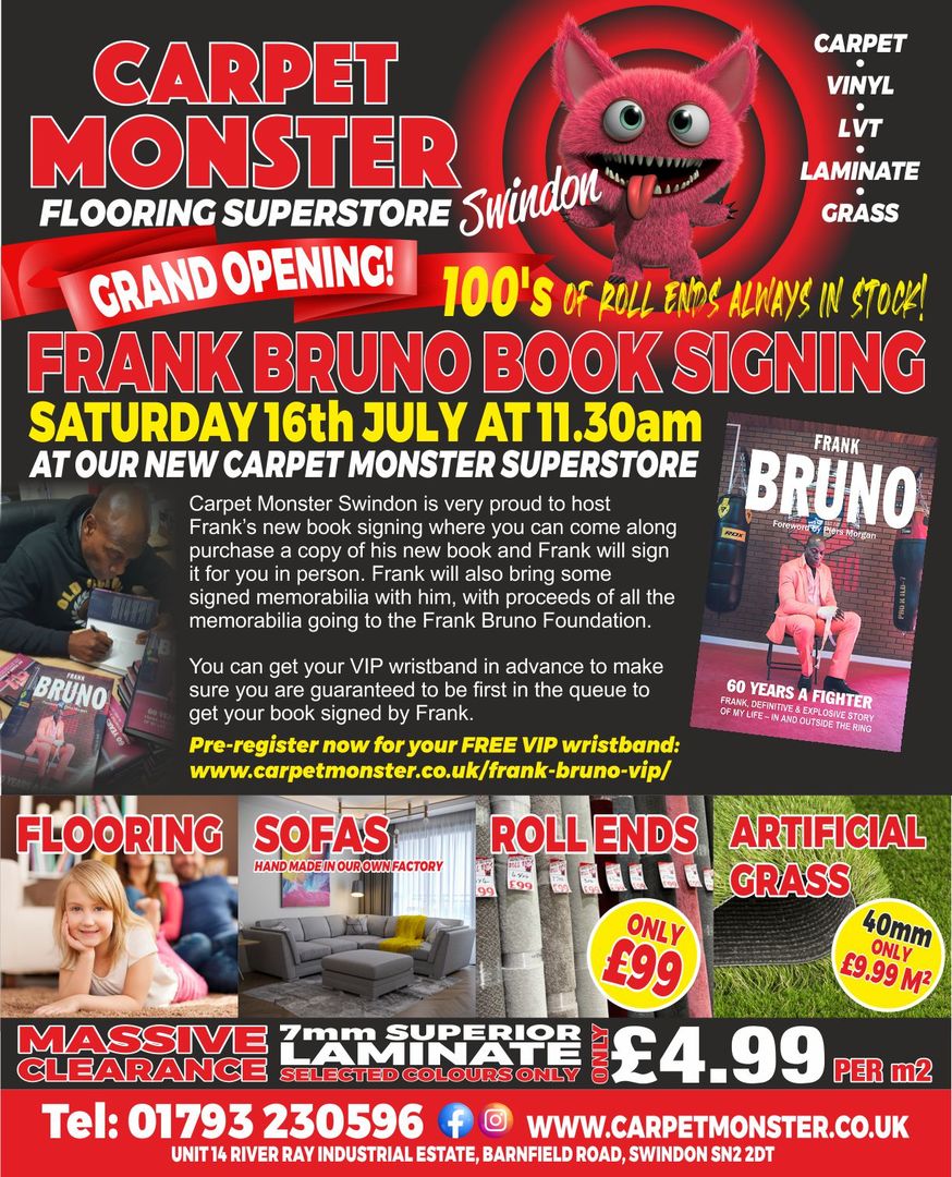 Carpet Monster- Frank Bruno Book Signing, Swindon, England, United Kingdom