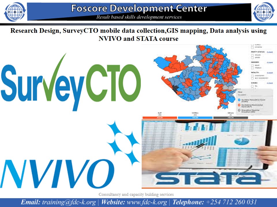 Research Design, SurveyCTO mobile data collection,GIS mapping, Data analysis using NVIVO and STATA c, Nairobi, Nairobi County,Nairobi,Kenya