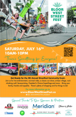 Bloor West Village StreetFest on July 16th, 2022 in Bloor West Village, Toronto!