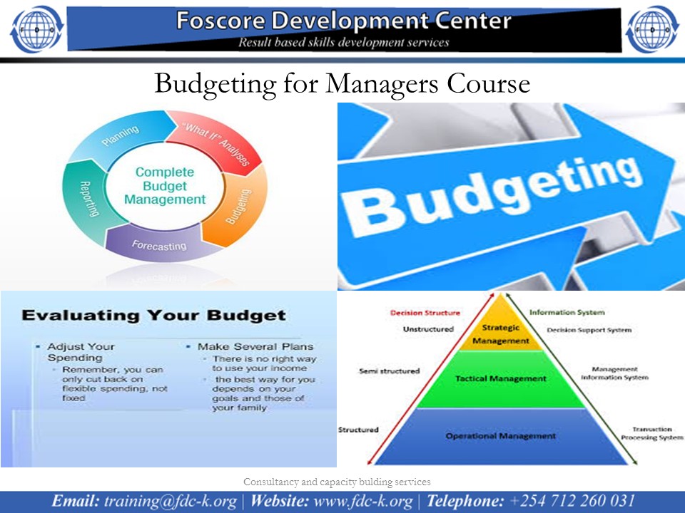 Budgeting for Managers Course, Nairobi, Nairobi County,Nairobi,Kenya