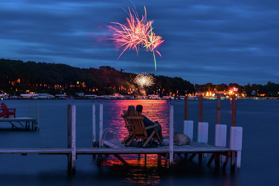 Independence Day Fireworks Show and Celebration At Canandaigua Lakefront, Canandaigua, New York, United States